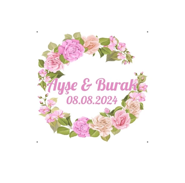 Altın Çerçeveli Kış Meyveli Etiket Kına Nişan Düğün 3x3 cm özel etiket / 50 adet sticker ürün görseli 1