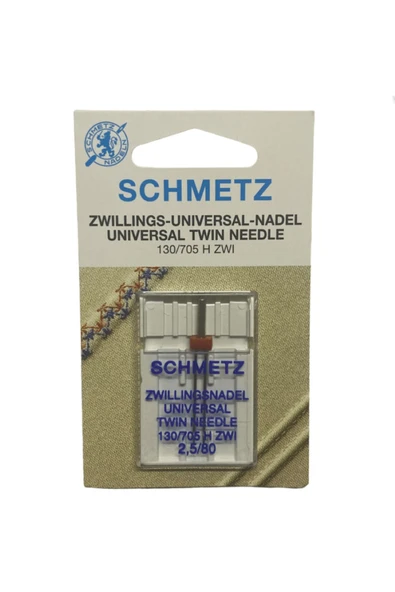 Schmetz Ev Tipi Aile Dikiş Makinesi Çiftli Dikiş İğnesi / 130/705 H ZWI 2.5/80 ürün görseli 1