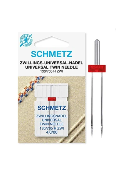 Schmetz Ev Tipi Aile Dikiş Makinesi Çiftli Dikiş İğnesi / 130/705 H ZWI 4.0/80 ürün görseli 1