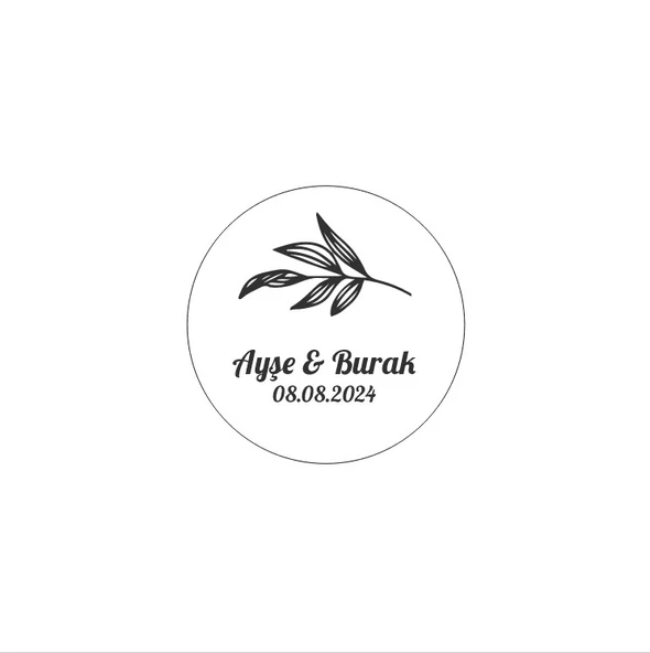 Kırmızı Meyveli Kuşlu Kış Etiketi Kına Nişan Düğün 3x3 cm özel etiket / 50 adet sticker ürün görseli 1