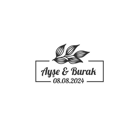 Yuvarlak Geyik Boynuzlu Çiçek Etiketi Kına Nişan Düğün 3x3 cm özel etiket / 50 adet sticker ürün görseli 1
