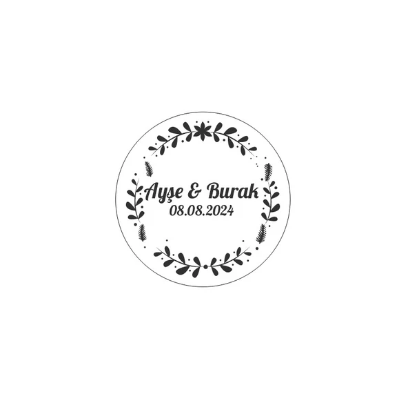 Kış Temalı Şık Dikdörtgen Etiket Kına Nişan Düğün 3x3 cm özel etiket / 50 adet sticker ürün görseli 1