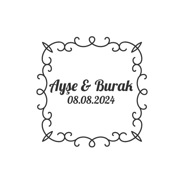 Çam Yapraklı Kırmızı Meyveli Etiket Kına Nişan Düğün 3x3 cm özel etiket / 50 adet sticker ürün görseli 1