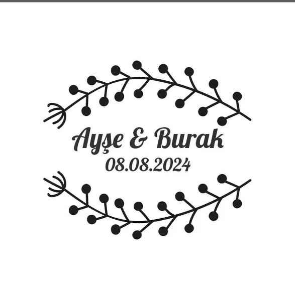 Kış Temalı Şık Dikdörtgen Etiket Kına Nişan Düğün 3x3 cm özel etiket / 50 adet sticker ürün görseli 1