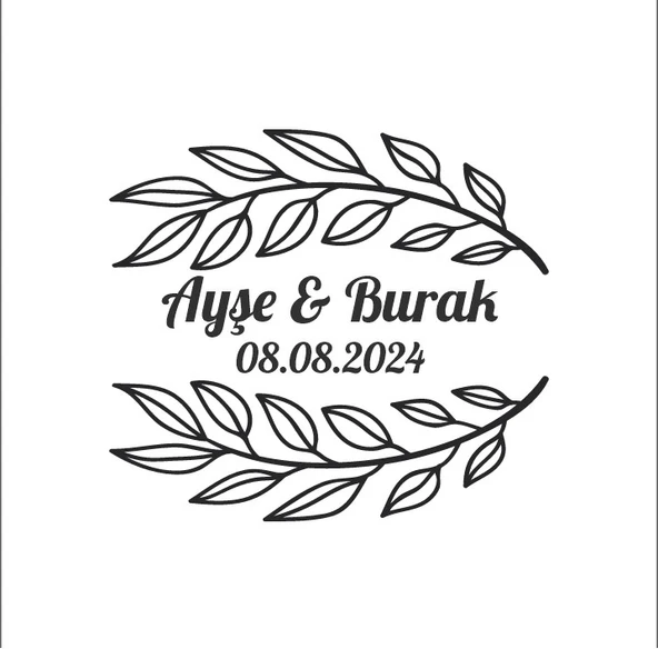 Kozalak ve Çilekli Dikdörtgen Etiket Kına Nişan Düğün 3x3 cm özel etiket / 50 adet sticker ürün görseli 1