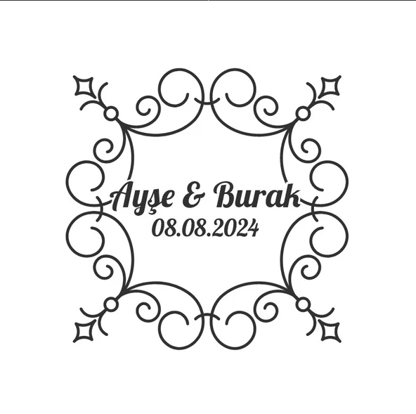 Çam Kozalaklı ve Kuşlu Kış Etiketi Kına Nişan Düğün 3x3 cm özel etiket / 50 adet sticker ürün görseli 1
