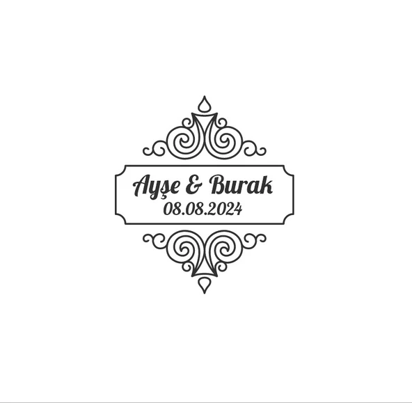Kış Yeşillikli Oval Etiket Kına Nişan Düğün 3x3 cm özel etiket / 50 adet sticker ürün görseli 1