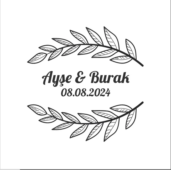 Dörtgen Kış Meyveli Etiket Kına Nişan Düğün 3x3 cm özel etiket / 50 adet sticker ürün görseli 1