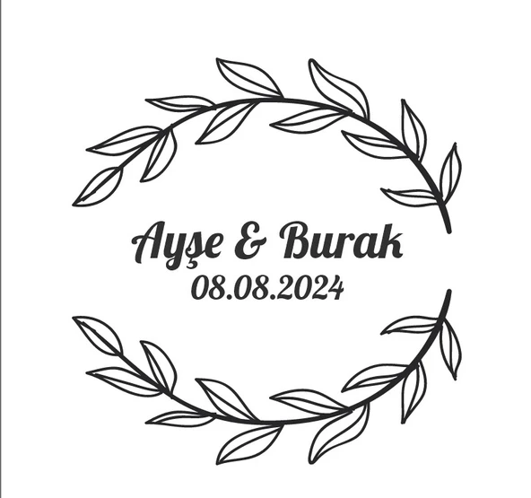 Yuvarlak Kuş ve Çiçekli Kış Etiketi Kına Nişan Düğün 3x3 cm özel etiket / 50 adet sticker ürün görseli 1