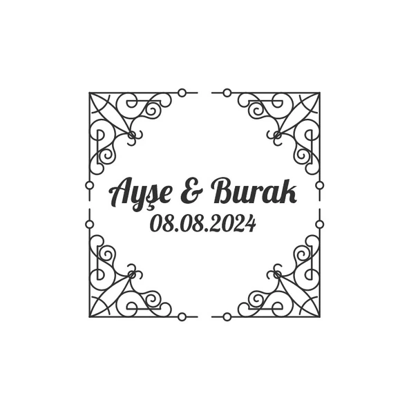 Şık Noel Çelengi Etiketi Kına Nişan Düğün 3x3 cm özel etiket / 50 adet sticker ürün görseli 1