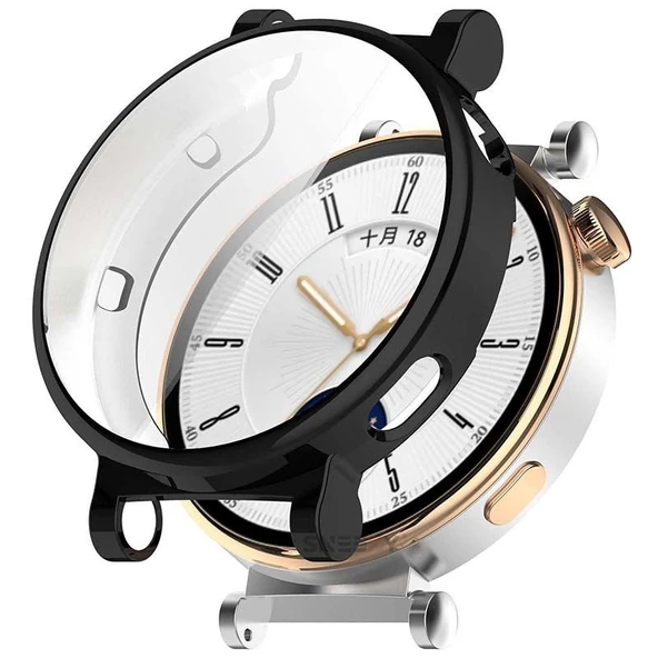 Sneezy Huawei Watch Gt4 41mm Tpu Yumuşak Silikon Kasa Ve Ekran Koruyucu  Siyah ürün görseli 1