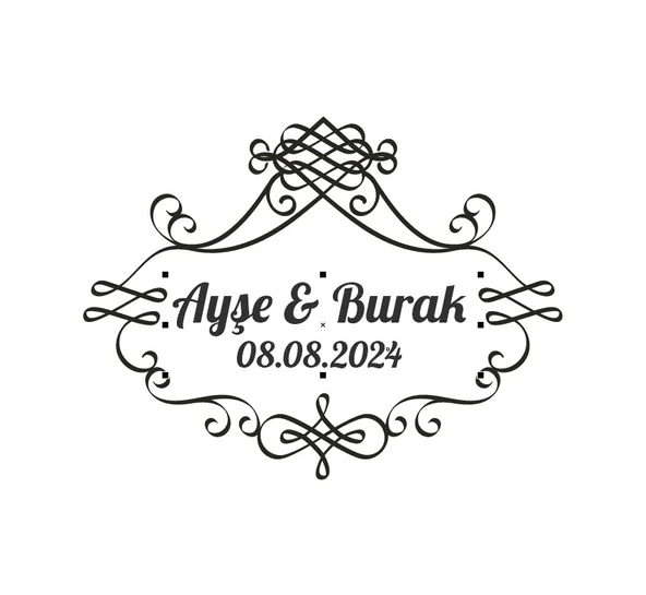 Çam Kozalaklı ve Meyveli Yuvarlak Etiket Kına Nişan Düğün 3x3 cm özel etiket / 50 adet sticker ürün görseli 1
