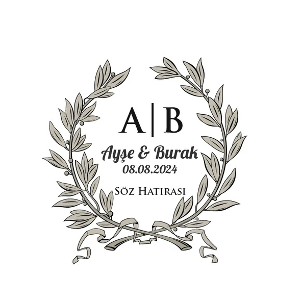 Kış Meyveli Dikdörtgen Etiket Kına Nişan Düğün 3x3 cm özel etiket / 50 adet sticker ürün görseli 1