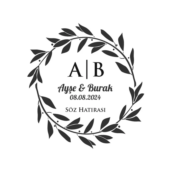 Kış Temalı Şık Dikdörtgen Etiket Kına Nişan Düğün 3x3 cm özel etiket / 50 adet sticker ürün görseli 1