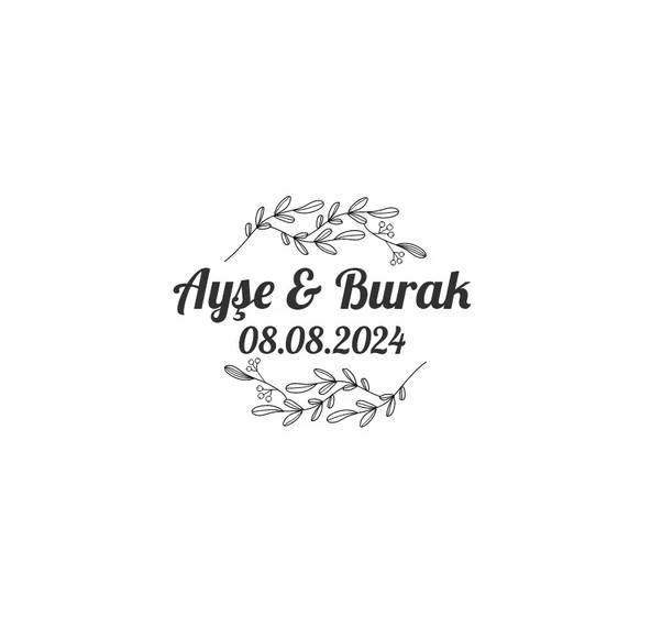 Kozalak ve Çilekli Yuvarlak Etiket Kına Nişan Düğün 3x3 cm özel etiket / 50 adet sticker ürün görseli 1