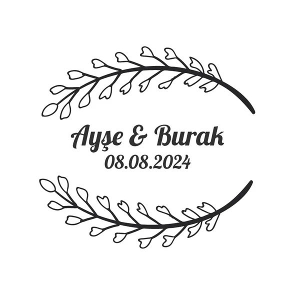 Kış Temalı Şık Yuvarlak Etiket Kına Nişan Düğün 3x3 cm özel etiket / 50 adet sticker ürün görseli 1