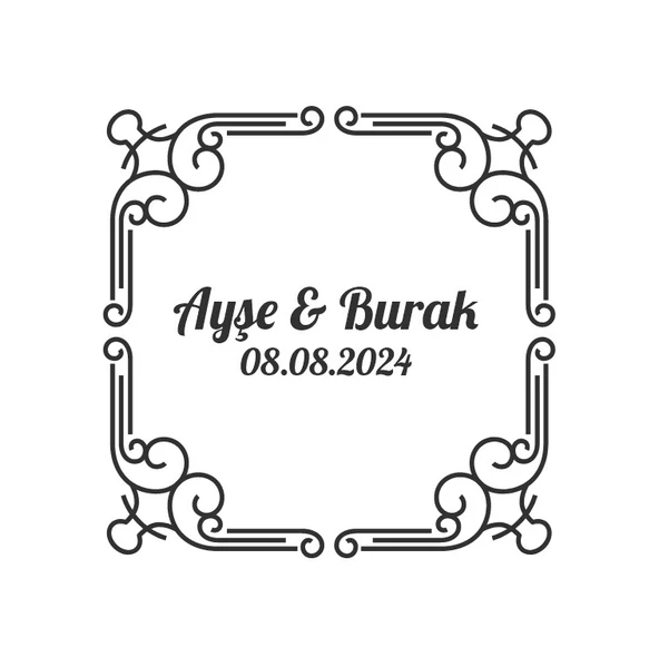 Kare Çerçeveli Etiketi Kına Nişan Düğün 3x3 cm özel etiket / 50 adet sticker ürün görseli 1
