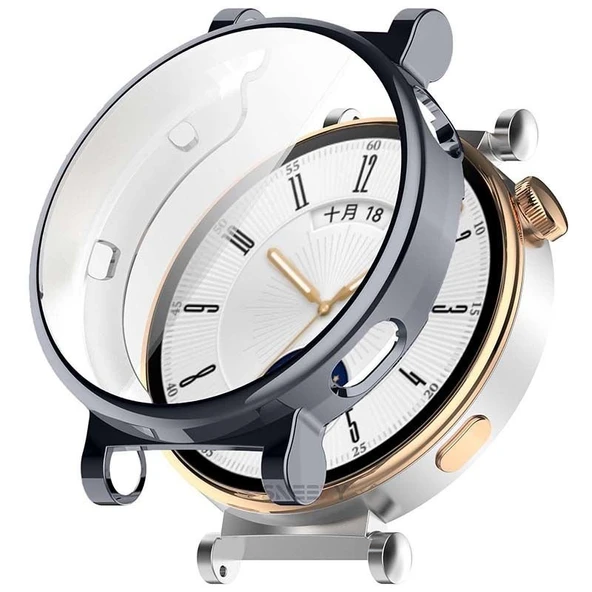 Sneezy Huawei Watch Gt4 41mm Tpu Yumuşak Silikon Kasa Ve Ekran Koruyucu  Füme ürün görseli 1