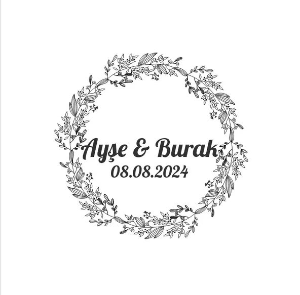 Noel Temalı Meyveli Yuvarlak Etiket Kına Nişan Düğün 3x3 cm özel etiket / 50 adet sticker ürün görseli 1