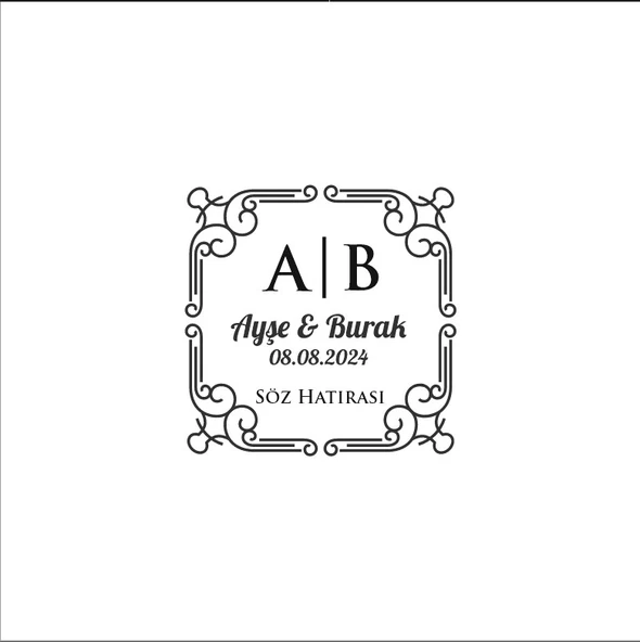Kış Yaprakları ve Meyveli Yuvarlak Etiket Kına Nişan Düğün 3x3 cm özel etiket / 50 adet sticker ürün görseli 1