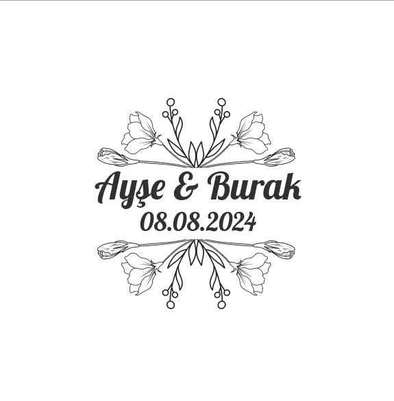Dörtgen Kış Meyveli Etiket Kına Nişan Düğün 3x3 cm özel etiket / 50 adet sticker ürün görseli 1
