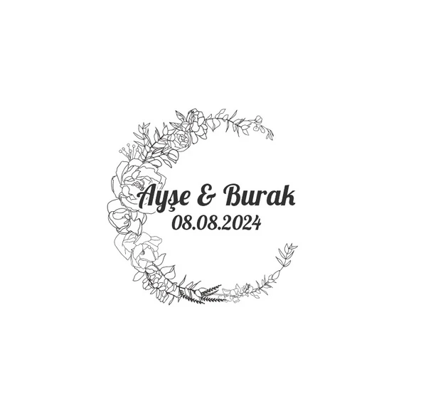 Kış Temalı Şık Dikdörtgen Etiket Kına Nişan Düğün 3x3 cm özel etiket / 50 adet sticker ürün görseli 1