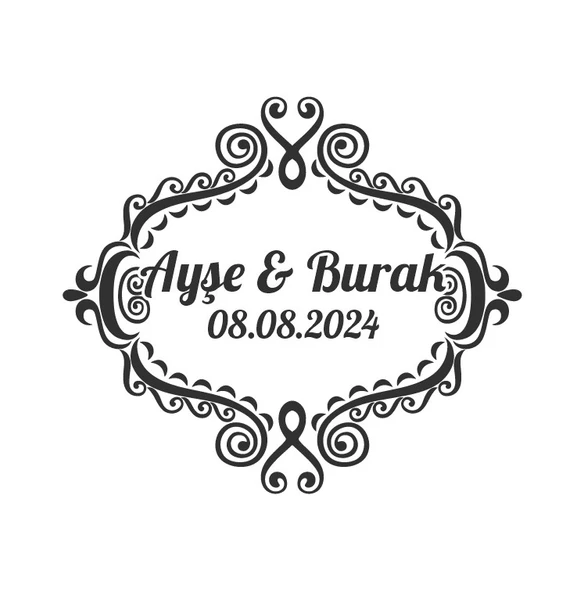 Şık Kozalak ve Yaprak Etiketi Kına Nişan Düğün 3x3 cm özel etiket / 50 adet sticker ürün görseli 1