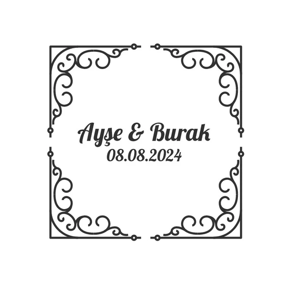 Yapraklı Kış Meyveli Oval Etiket Kına Nişan Düğün 3x3 cm özel etiket / 50 adet sticker ürün görseli 1