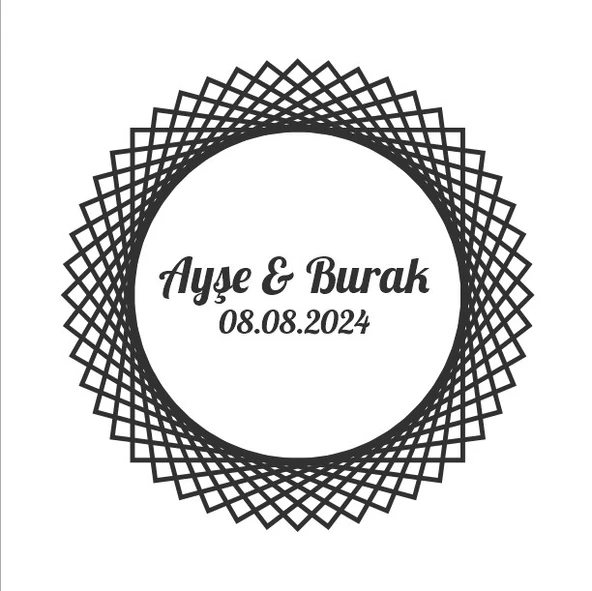 Yuvarlak Geyikli Kış Etiketi Kına Nişan Düğün 3x3 cm özel etiket / 50 adet sticker ürün görseli 1