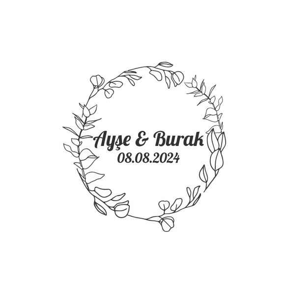 Kış Temalı Yuvarlak Etiket Kına Nişan Düğün 3x3 cm özel etiket / 50 adet sticker ürün görseli 1