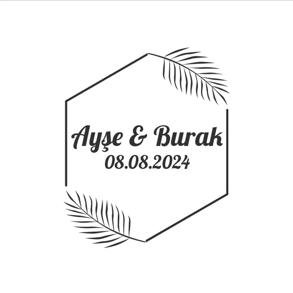 Kış Meyveli Dikdörtgen Etiket Kına Nişan Düğün 3x3 cm özel etiket / 50 adet sticker ürün görseli 1