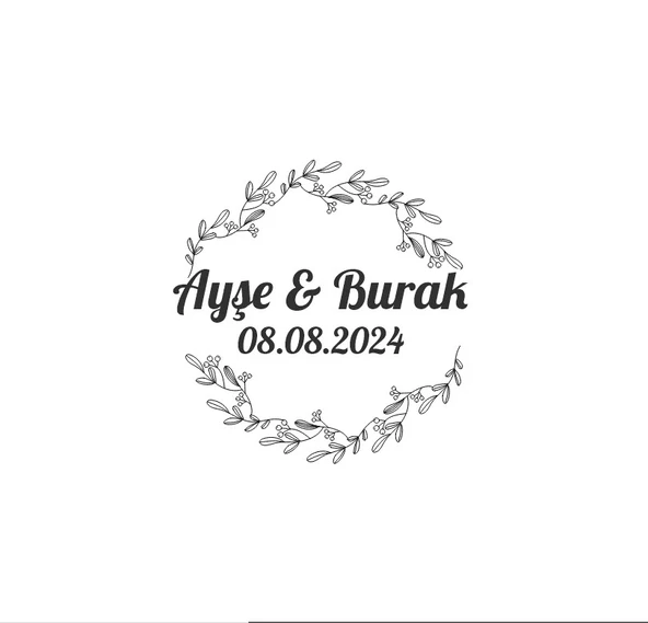 Kış Temalı Şık Dikdörtgen Etiket Kına Nişan Düğün 3x3 cm özel etiket / 50 adet sticker ürün görseli 1
