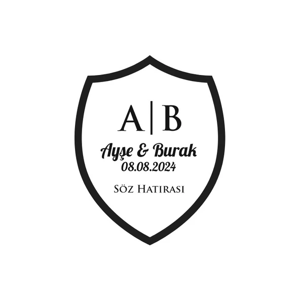 Yumuşak Kalkan Mühür Kına Nişan Düğün 3x3 cm özel etiket / 50 adet sticker ürün görseli 1