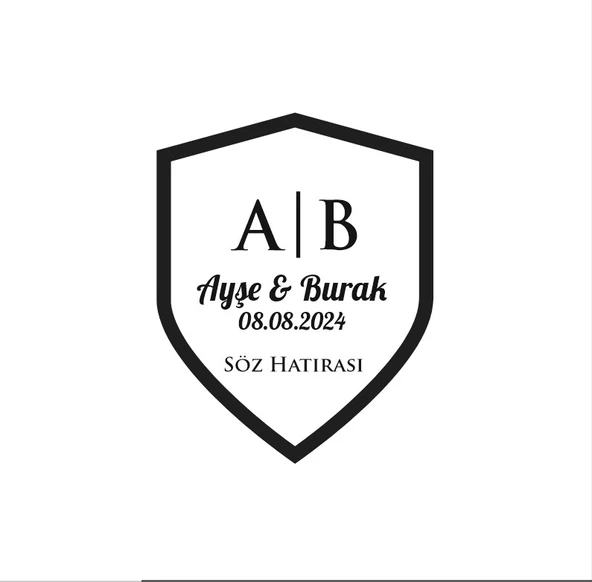 Düz Kalkan Mühür Kına Nişan Düğün 3x3 cm özel etiket / 50 adet sticker ürün görseli 1