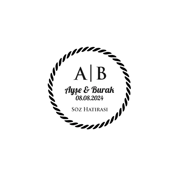 Kare Formlu Yuvarlak Mühür Kına Nişan Düğün 3x3 cm özel etiket / 50 adet sticker ürün görseli 1