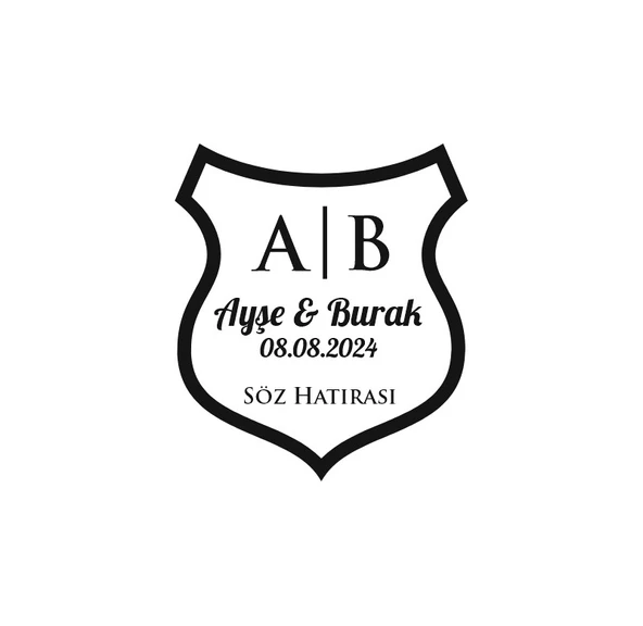 Gotik Kalkan Mühür Kına Nişan Düğün 3x3 cm özel etiket / 50 adet sticker ürün görseli 1