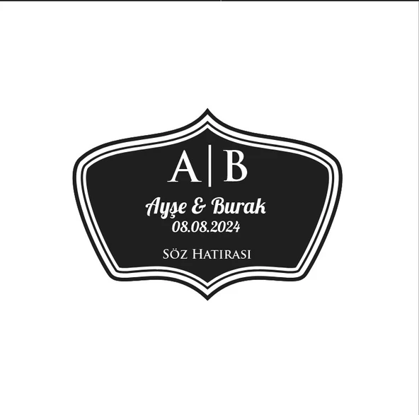 Yuvarlak Geyik Boynuzlu Çiçek Etiketi Kına Nişan Düğün 3x3 cm özel etiket / 50 adet sticker ürün görseli 1