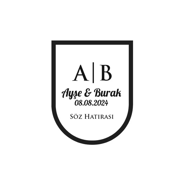 Yuvarlak Alt Kalkan Mühür Kına Nişan Düğün 3x3 cm özel etiket / 50 adet sticker ürün görseli 1