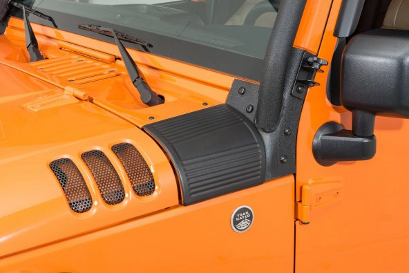 JEEP RUBİCON JK RUGGED RİDGE ÖN CAM ALTI KÖŞE KAPLAMA SETİ SİYAH ürün görseli 1