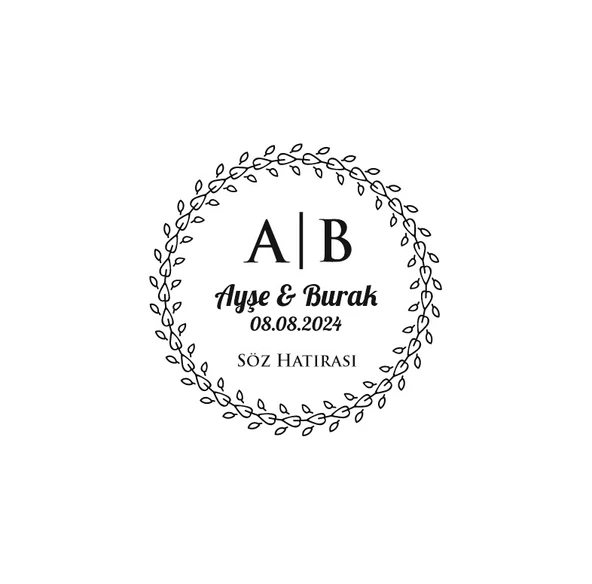 Ortası Desenli Düz Dikdörtgen Mühür Kına Nişan Düğün 3x3 cm özel etiket / 50 adet sticker ürün görseli 1