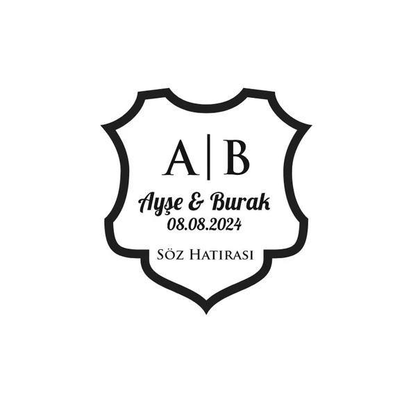 Barok Kalkan Mühür Kına Nişan Düğün 3x3 cm özel etiket / 50 adet sticker ürün görseli 1
