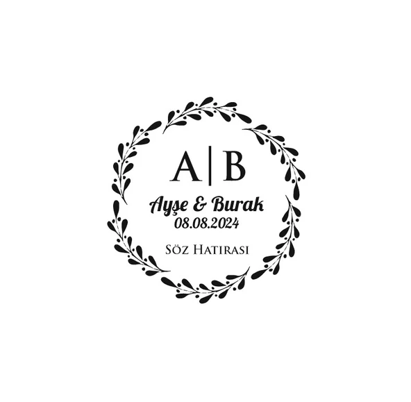 Basamaklı Dikdörtgen Mühür Kına Nişan Düğün 3x3 cm özel etiket / 50 adet sticker ürün görseli 1