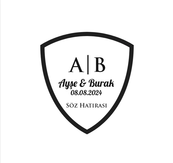 Üçgen Kalkan Mühür Kına Nişan Düğün 3x3 cm özel etiket / 50 adet sticker ürün görseli 1