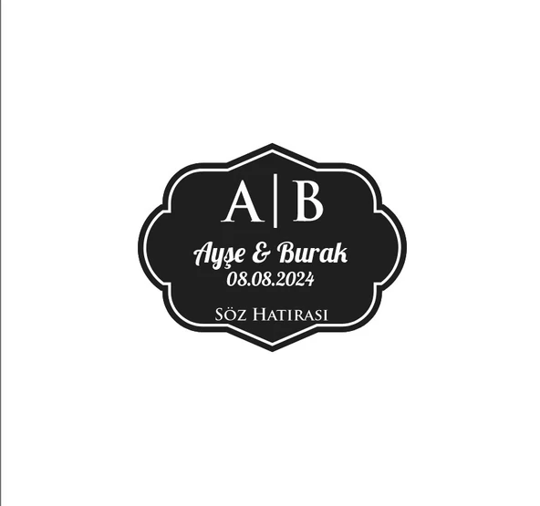 Kış Temalı Şık Dikdörtgen Etiket Kına Nişan Düğün 3x3 cm özel etiket / 50 adet sticker ürün görseli 1