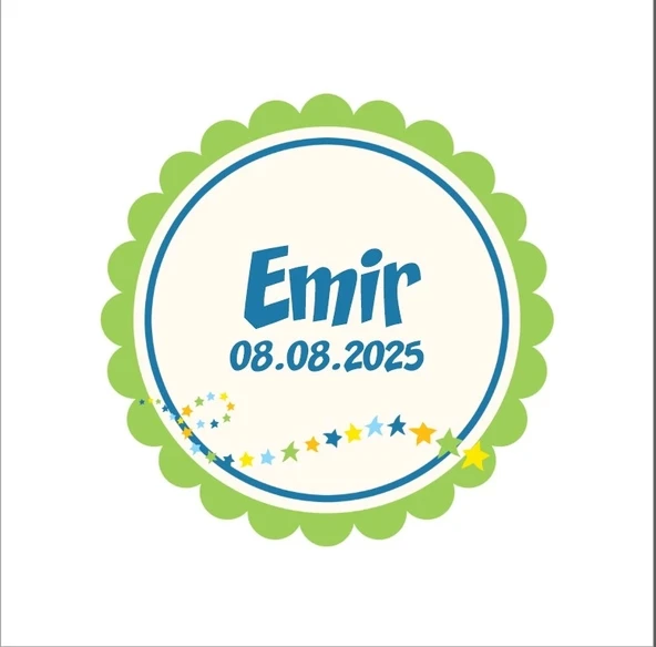 Yaprak Motifli Kare Mühür Kına Nişan Düğün 3x3 cm özel etiket / 50 adet sticker ürün görseli 1