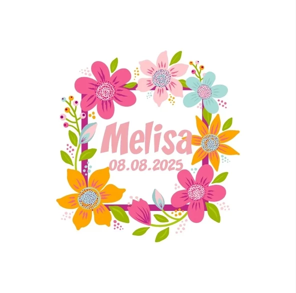 Orta Motifli Dikey Dikdörtgen Mühür Kına Nişan Düğün 3x3 cm özel etiket / 50 adet sticker ürün görseli 1