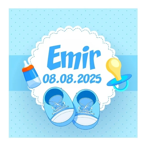 Yeni Doğan Erkek Bebek Etiketi ürün görseli 1