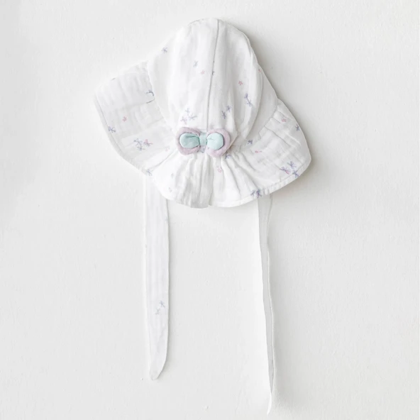 Andywawa Ac25580 Magical Butterfly Müslin Bebek Şapka White ürün görseli 1