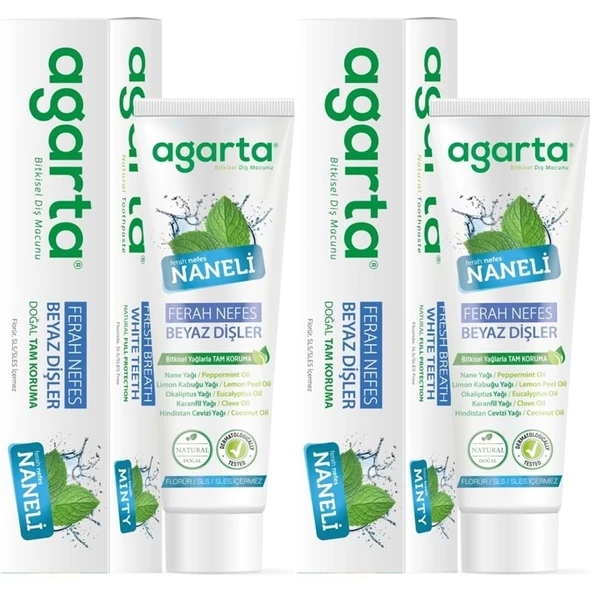 Agarta Doğal Diş Macunu 100ML Naneli (2 Li Set) ürün görseli 1