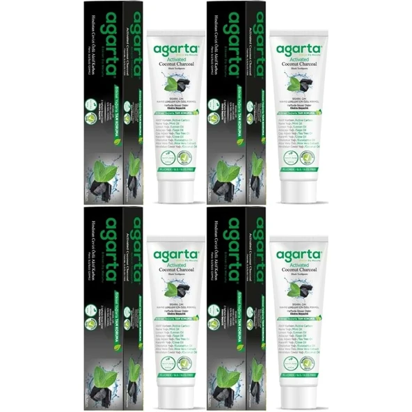 Agarta Doğal Diş Macunu 100ML Aktif Karbonlu (4 Lü Set) ürün görseli 1